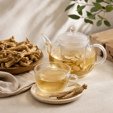 A cup of ginseng tea is different from the measured preparations used in clinical studies.