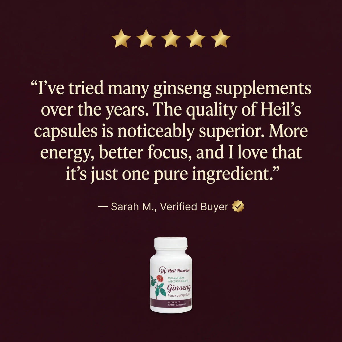 Wisconsin American Ginseng Capsules — 500mg — 60 Count - Image 7