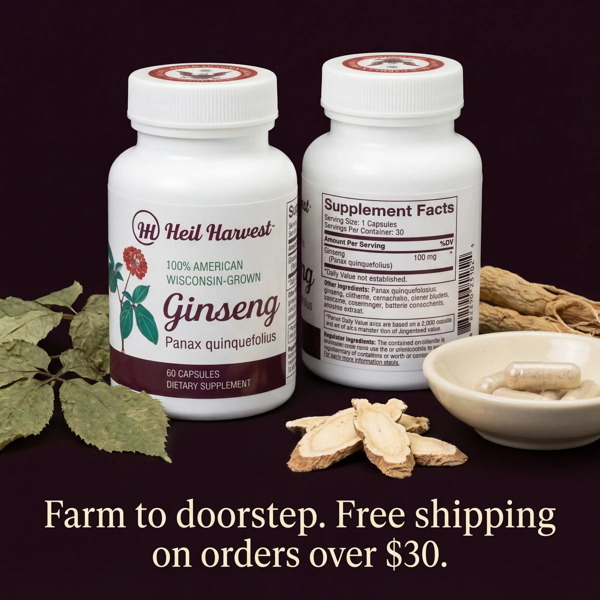 Wisconsin American Ginseng Capsules — 500mg — 60 Count - Image 8