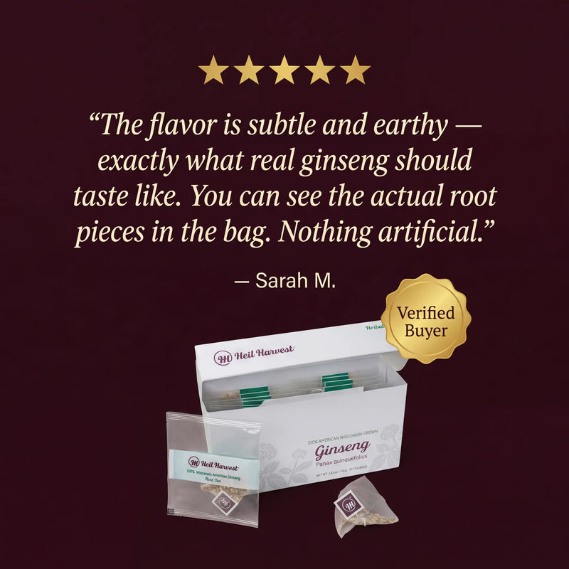 Wisconsin American Ginseng Tea Bags — Caffeine-Free Herbal Tea - Image 6