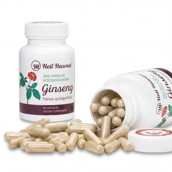 Premium American Ginseng Capsules (500mg, 60ct)