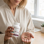 Woman taking Heil Ginseng capsules daily