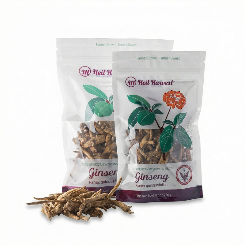 Premium Whole American Ginseng Root (Wisconsin Dried)